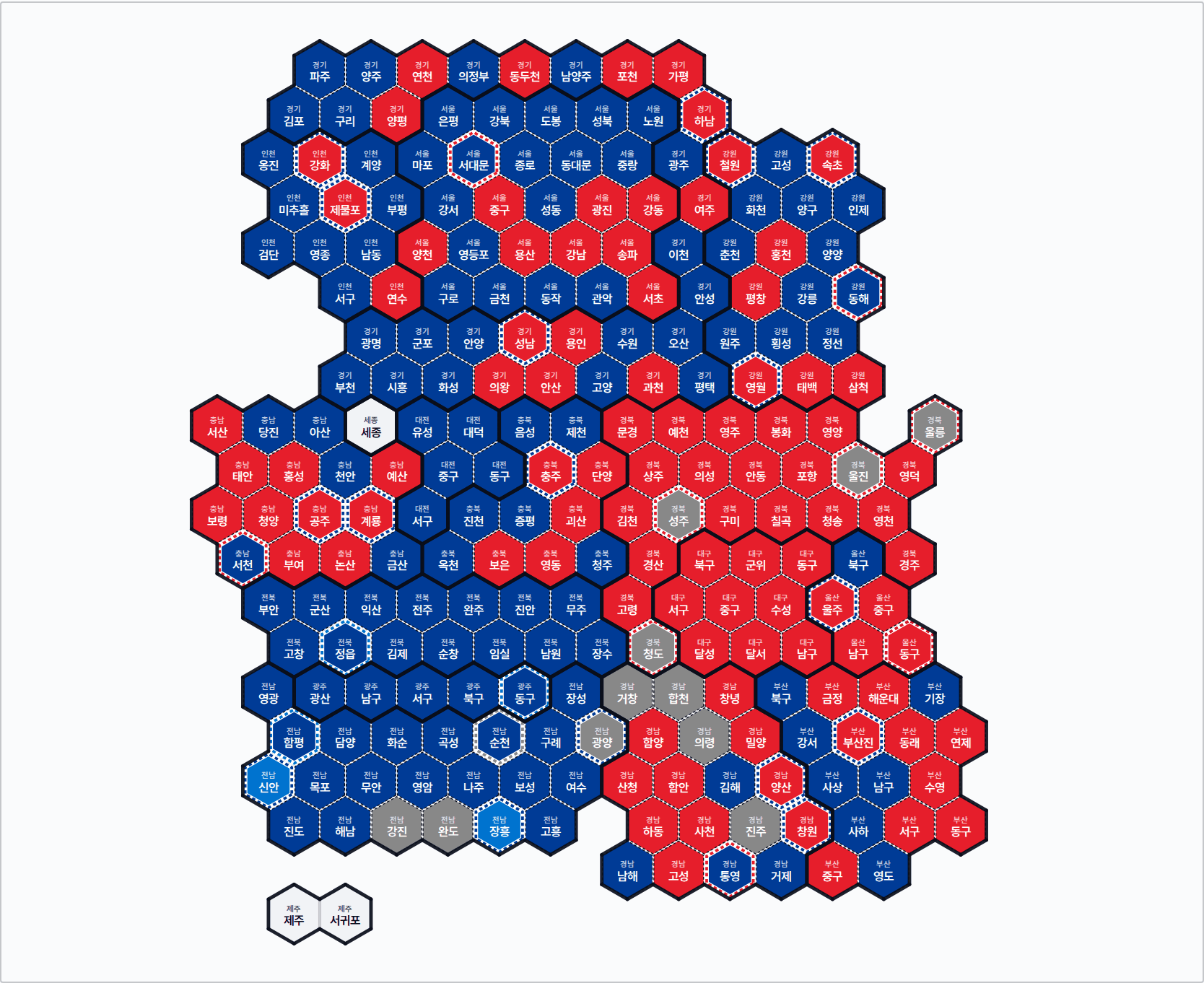 2026 지방선거 기초단체장 기초단체장 · 실제 1위